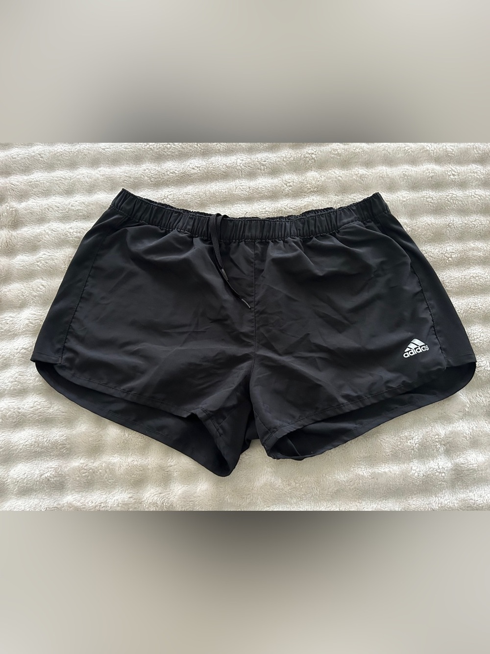 adidas Black Short Running Shorts with Drawstring